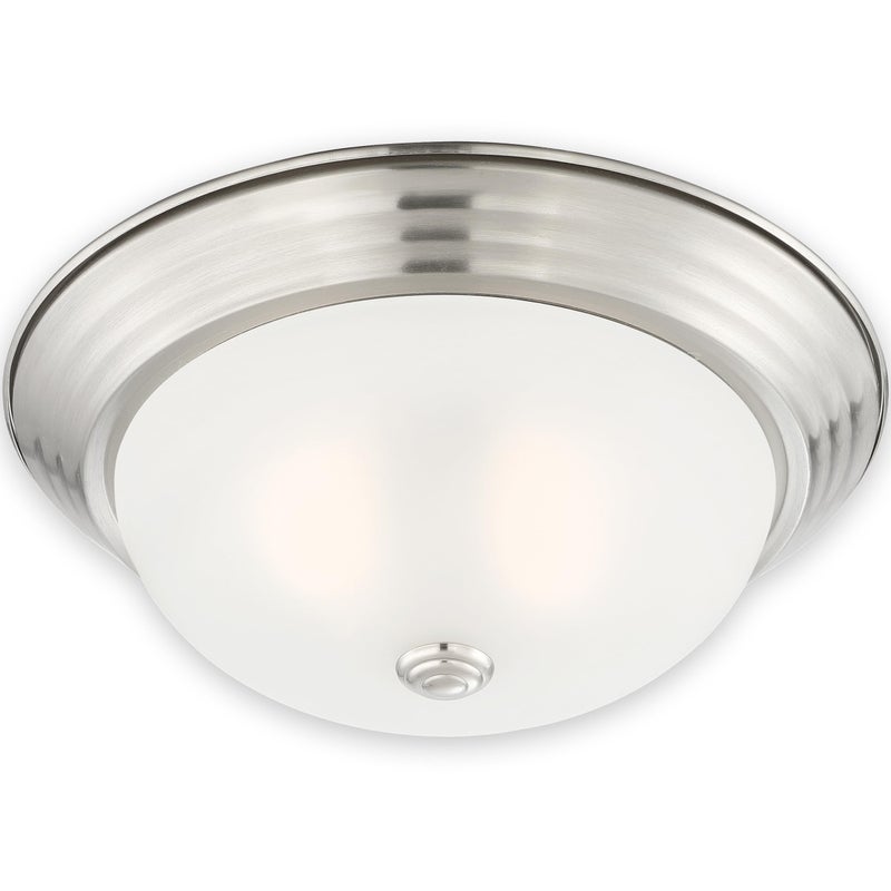 DESIGNERS FOUNTAIN Reedley 3-Lights Flush Mount Ceiling Light, 15 Inch Lighting Fixture for Kitchen, Bedroom, Bathroom, and Hallway, Satin Platinum with Etched Glass, 1257L-SP-W - Image 1